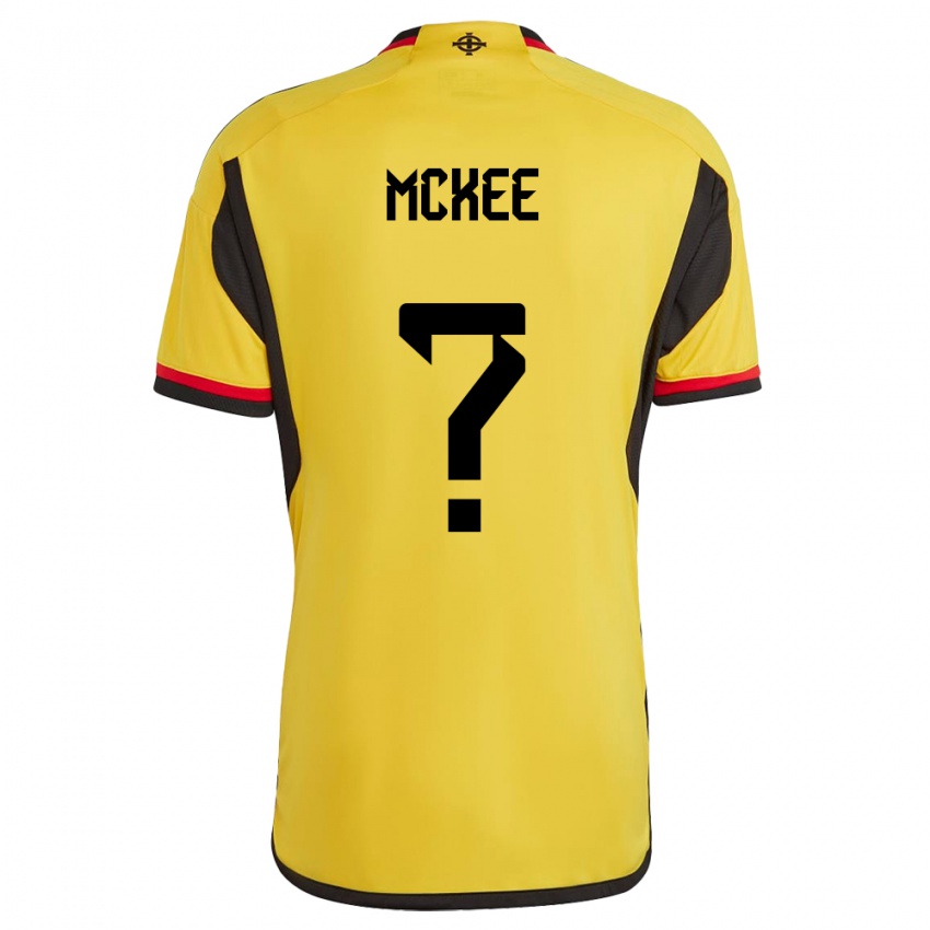 Uomo Maglia Irlanda Del Nord Chris Mckee #0 Bianco Kit Gara Away 24-26 Maglietta