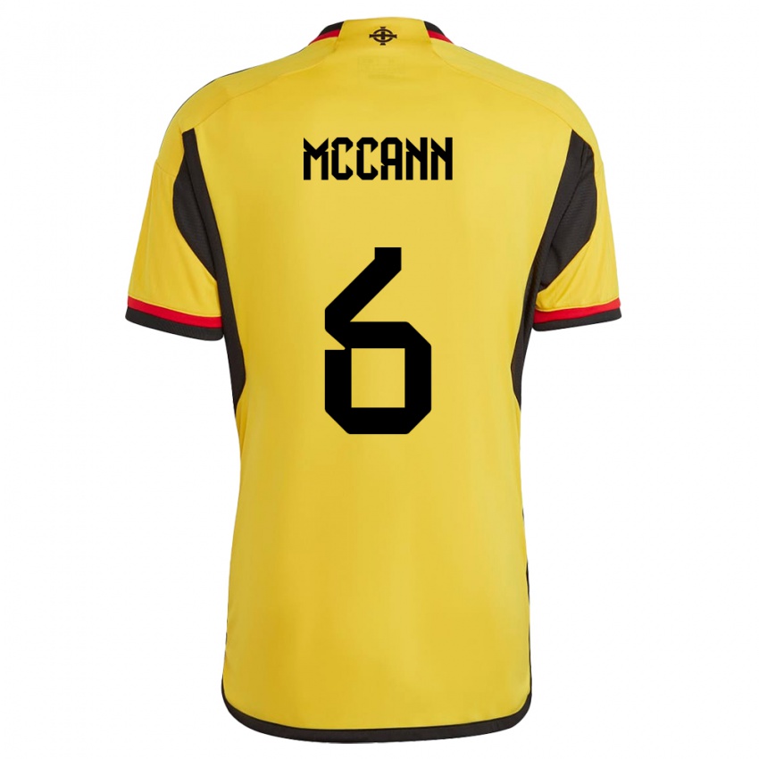 Uomo Maglia Irlanda Del Nord Charlie Mccann #6 Bianco Kit Gara Away 24-26 Maglietta