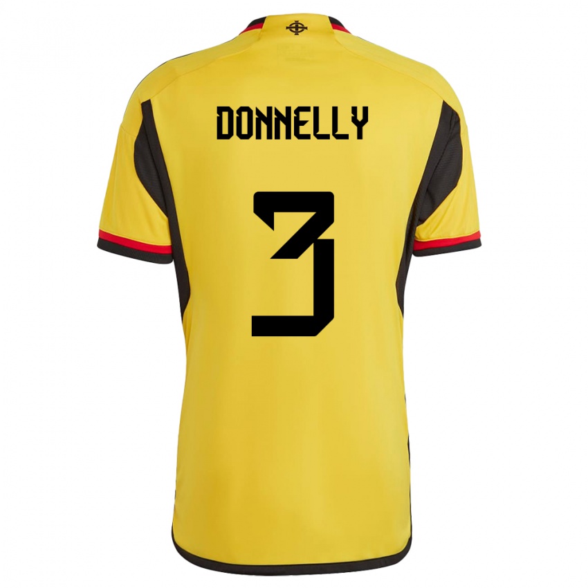 Uomo Maglia Irlanda Del Nord Aaron Donnelly #3 Bianco Kit Gara Away 24-26 Maglietta