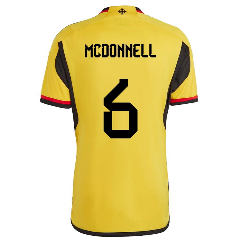 Uomo Maglia Irlanda Del Nord Jamie Mcdonnell #6 Bianco Kit Gara Away 24-26 Maglietta