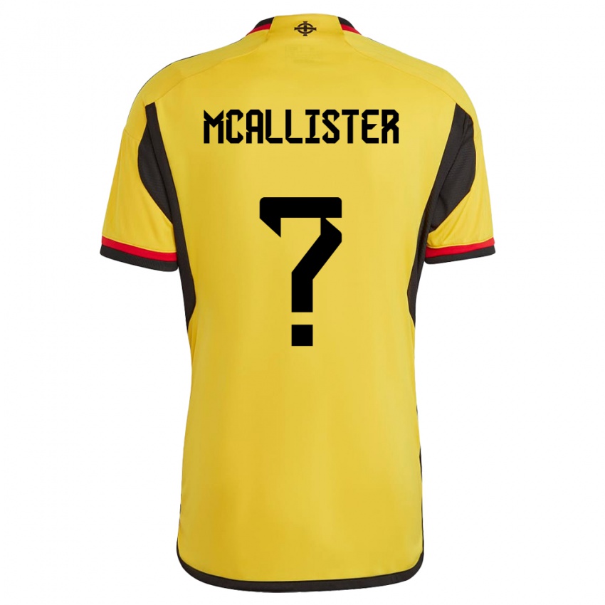 Uomo Maglia Irlanda Del Nord Sean Mcallister #0 Bianco Kit Gara Away 24-26 Maglietta