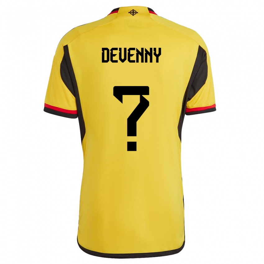 Uomo Maglia Irlanda Del Nord Justin Devenny #0 Bianco Kit Gara Away 24-26 Maglietta