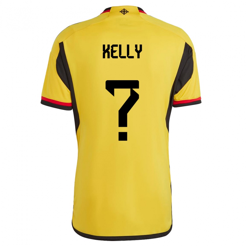 Uomo Maglia Irlanda Del Nord Patrick Kelly #0 Bianco Kit Gara Away 24-26 Maglietta