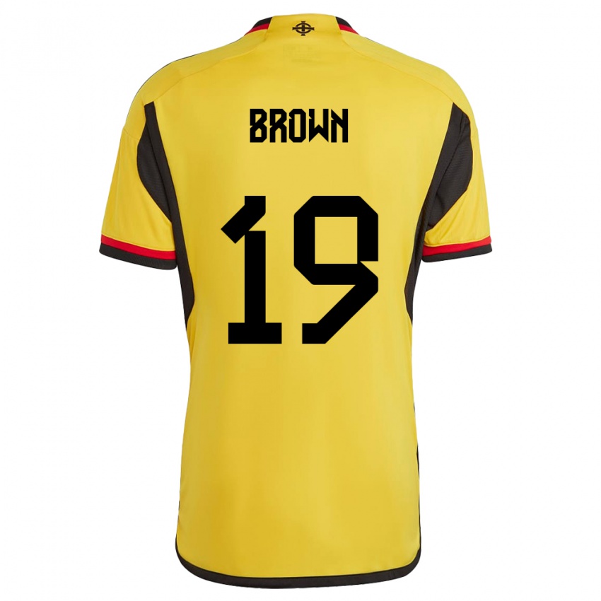 Uomo Maglia Irlanda Del Nord Sean Brown #19 Bianco Kit Gara Away 24-26 Maglietta