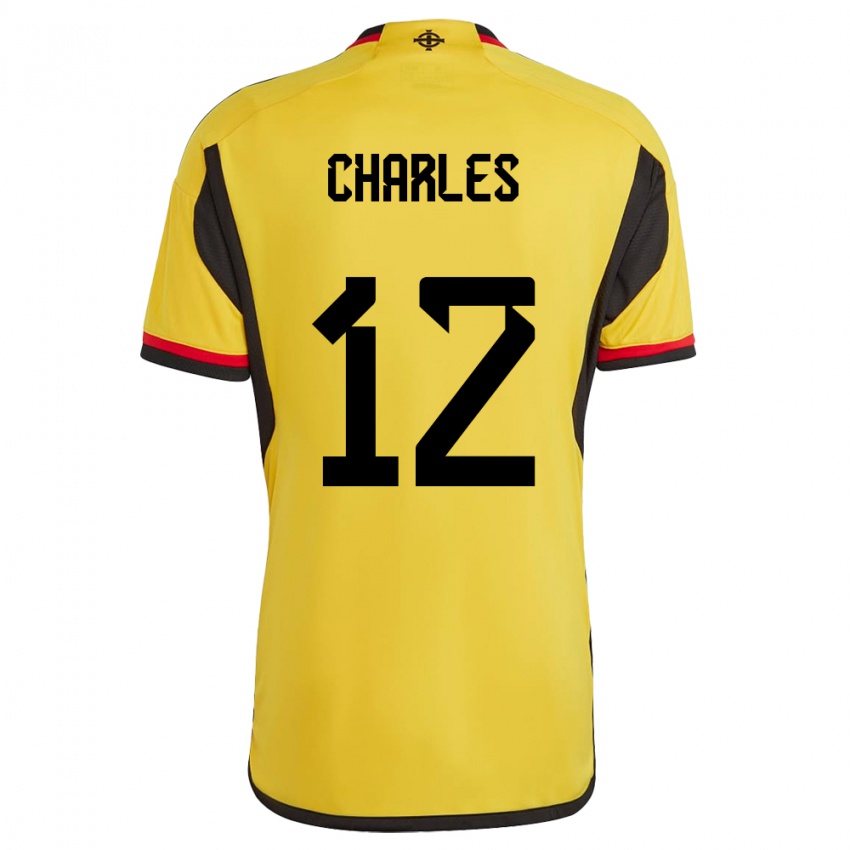 Uomo Maglia Irlanda Del Nord Pierce Charles #12 Bianco Kit Gara Away 24-26 Maglietta