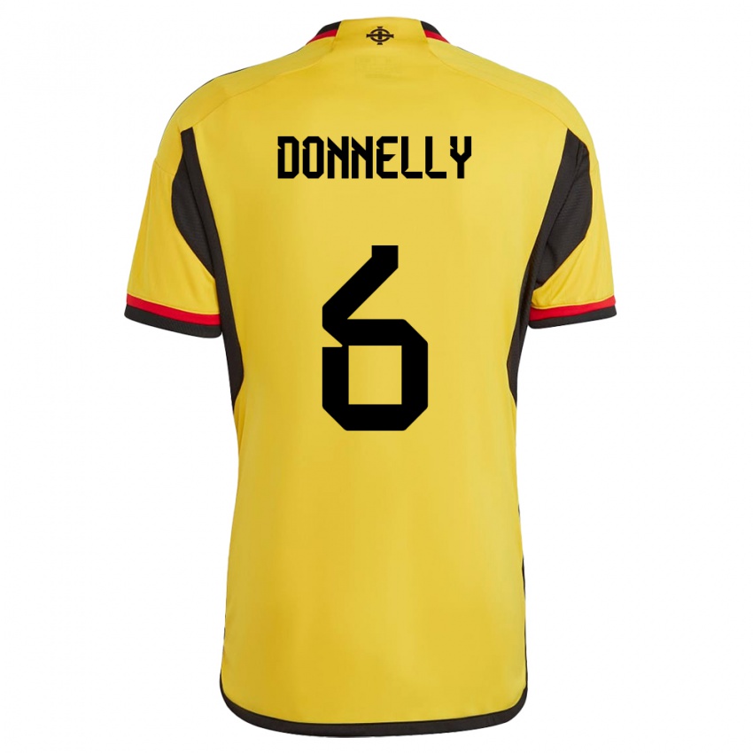 Uomo Maglia Irlanda Del Nord Ryan Donnelly #6 Bianco Kit Gara Away 24-26 Maglietta