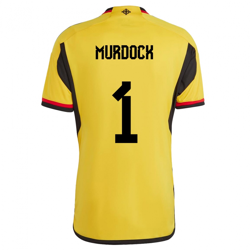 Uomo Maglia Irlanda Del Nord Will Murdock #1 Bianco Kit Gara Away 24-26 Maglietta