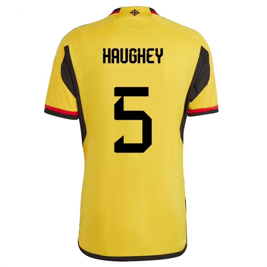 Uomo Maglia Irlanda Del Nord Conor Haughey #5 Bianco Kit Gara Away 24-26 Maglietta