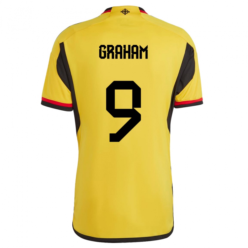 Uomo Maglia Irlanda Del Nord Braiden Graham #9 Bianco Kit Gara Away 24-26 Maglietta