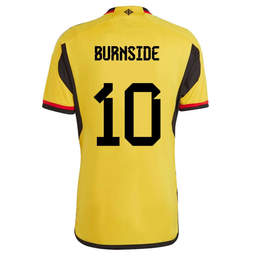 Uomo Maglia Irlanda Del Nord Callum Burnside #10 Bianco Kit Gara Away 24-26 Maglietta