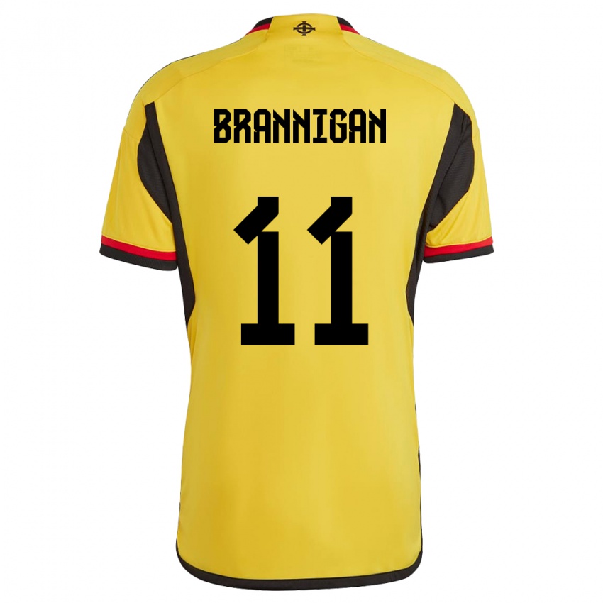 Uomo Maglia Irlanda Del Nord Cole Brannigan #11 Bianco Kit Gara Away 24-26 Maglietta