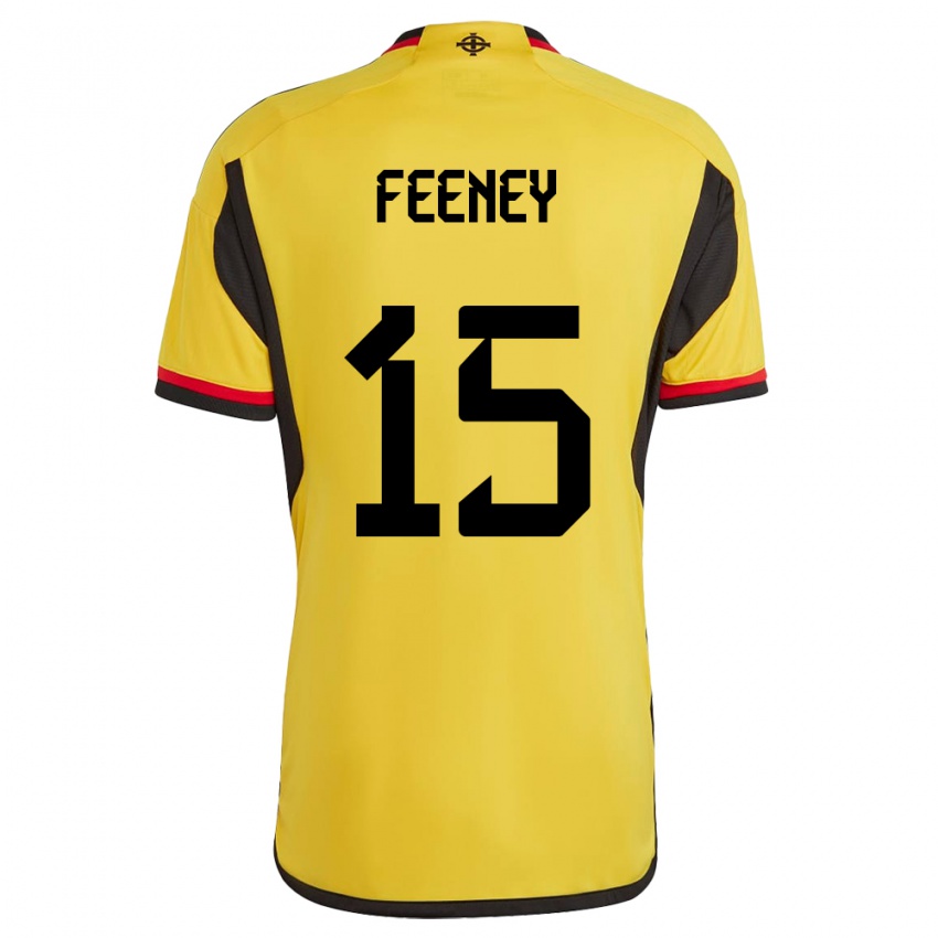 Uomo Maglia Irlanda Del Nord George Feeney #15 Bianco Kit Gara Away 24-26 Maglietta