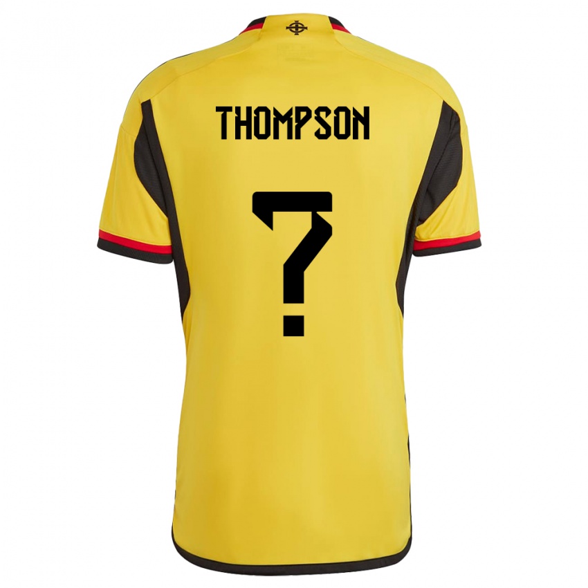 Uomo Maglia Irlanda Del Nord Kalum Thompson #0 Bianco Kit Gara Away 24-26 Maglietta