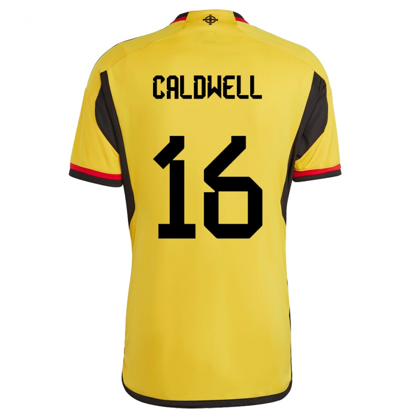 Uomo Maglia Irlanda Del Nord Nadene Caldwell #16 Bianco Kit Gara Away 24-26 Maglietta