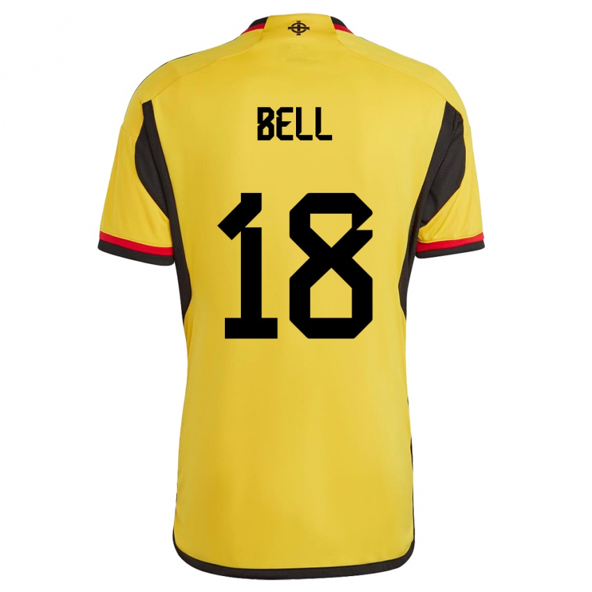 Uomo Maglia Irlanda Del Nord Megan Bell #18 Bianco Kit Gara Away 24-26 Maglietta