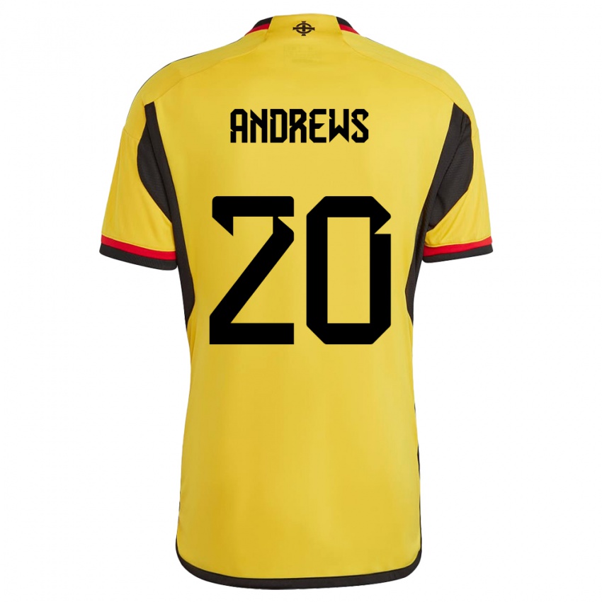 Uomo Maglia Irlanda Del Nord Joely Andrews #20 Bianco Kit Gara Away 24-26 Maglietta