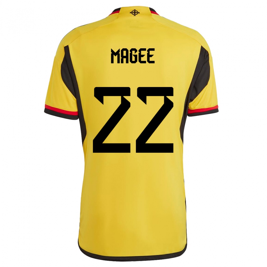 Uomo Maglia Irlanda Del Nord Abbie Magee #22 Bianco Kit Gara Away 24-26 Maglietta