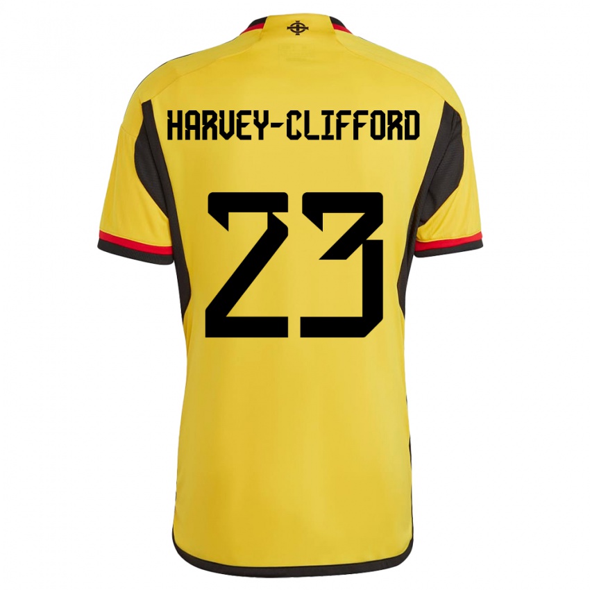 Uomo Maglia Irlanda Del Nord Maddy Harvey-Clifford #23 Bianco Kit Gara Away 24-26 Maglietta