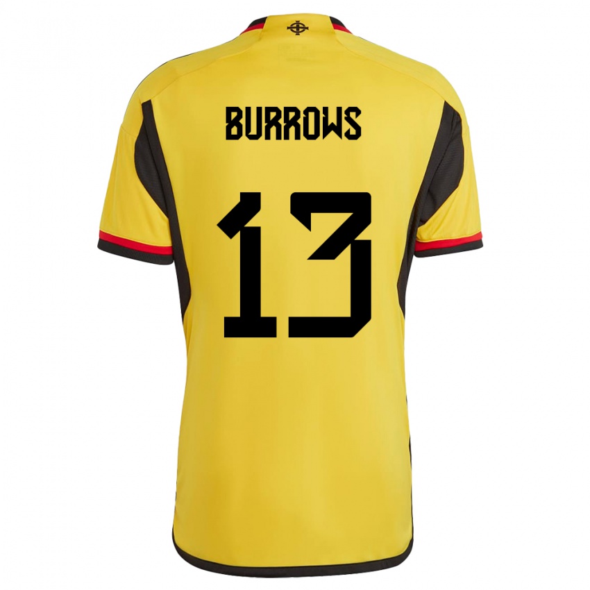 Uomo Maglia Irlanda Del Nord Kelsie Burrows #13 Bianco Kit Gara Away 24-26 Maglietta