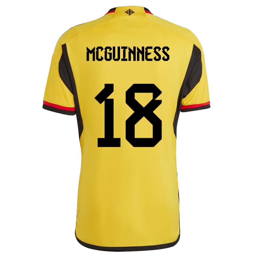 Uomo Maglia Irlanda Del Nord Caitlin Mcguinness #18 Bianco Kit Gara Away 24-26 Maglietta