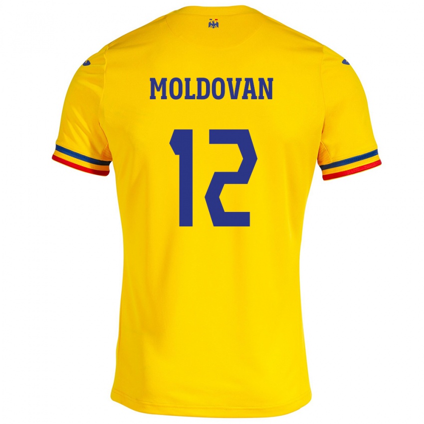 Donna Maglia Romania Horaţiu Moldovan #12 Giallo Kit Gara Home 24-26 Maglietta