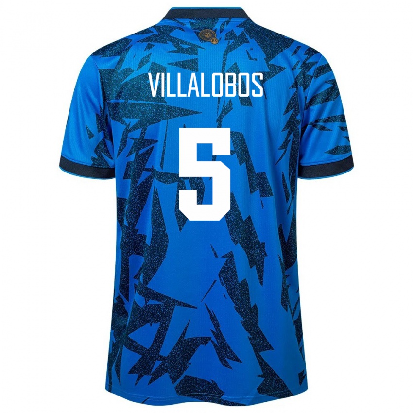 Donna Maglia El Salvador Kristian Villalobos #5 Blu Kit Gara Home 24-26 Maglietta