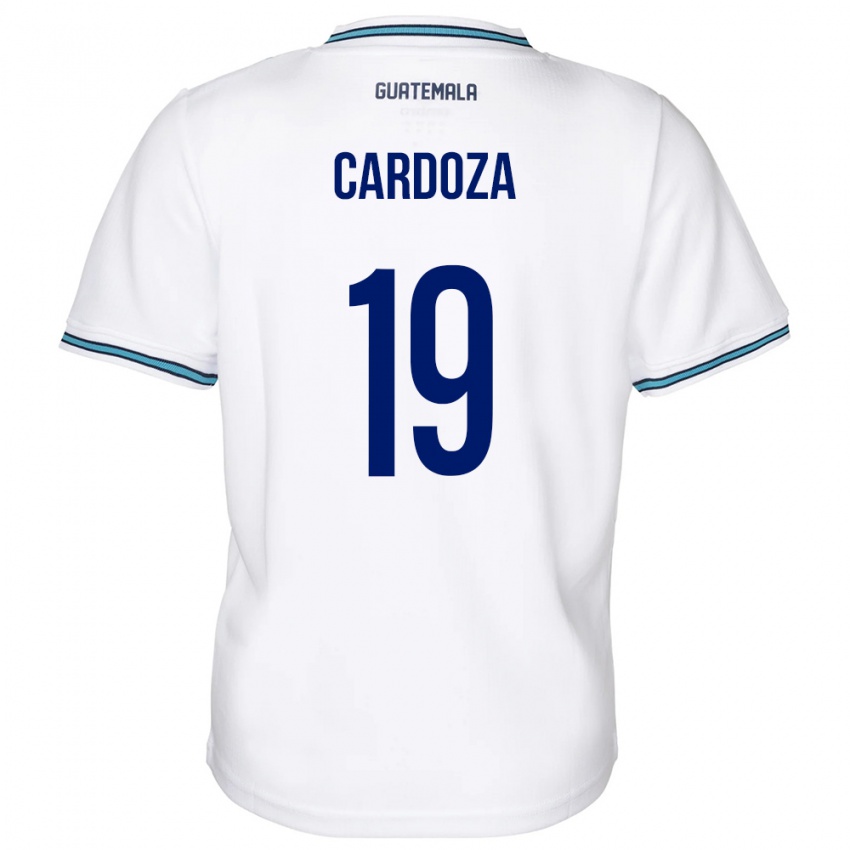 Donna Maglia Guatemala Elmer Cardoza #19 Bianco Kit Gara Home 24-26 Maglietta