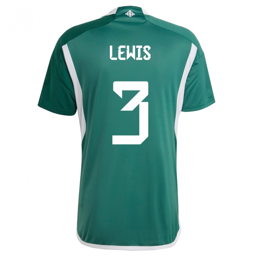 Donna Maglia Irlanda Del Nord Jamal Lewis #3 Verde Kit Gara Home 24-26 Maglietta