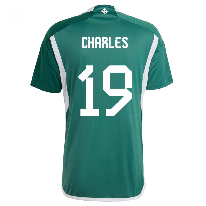 Donna Maglia Irlanda Del Nord Shea Charles #19 Verde Kit Gara Home 24-26 Maglietta