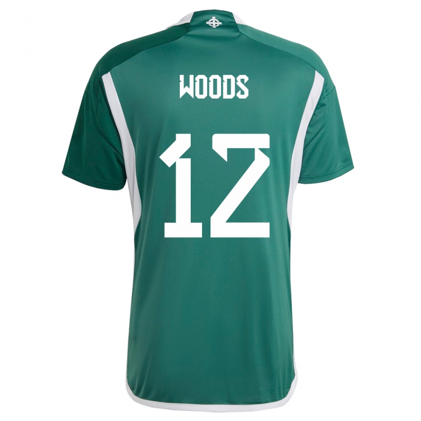 Donna Maglia Irlanda Del Nord Lilie Woods #12 Verde Kit Gara Home 24-26 Maglietta