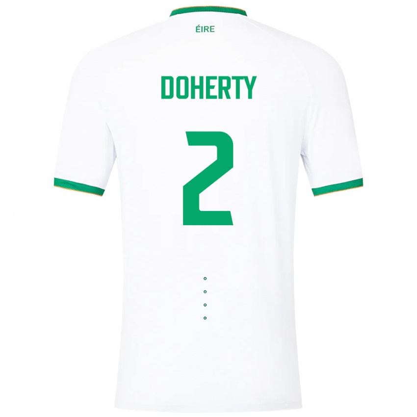 Donna Maglia Irlanda Matt Doherty #2 Bianco Kit Gara Away 24-26 Maglietta