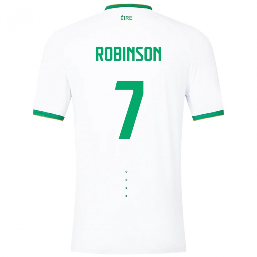 Donna Maglia Irlanda Callum Robinson #7 Bianco Kit Gara Away 24-26 Maglietta