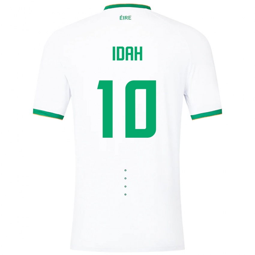 Donna Maglia Irlanda Adam Idah #10 Bianco Kit Gara Away 24-26 Maglietta