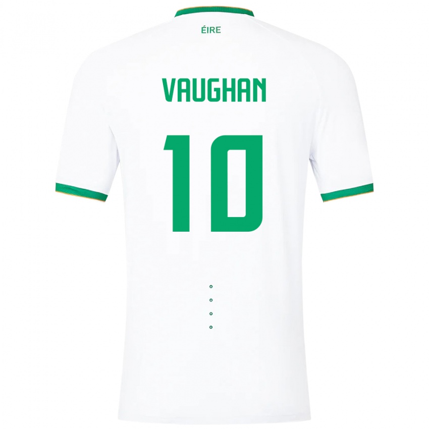 Donna Maglia Irlanda Harry Vaughan #10 Bianco Kit Gara Away 24-26 Maglietta