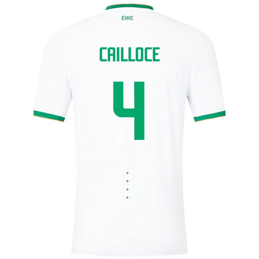 Donna Maglia Irlanda Luca Cailloce #4 Bianco Kit Gara Away 24-26 Maglietta