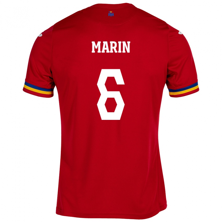 Donna Maglia Romania Marius Marin #6 Rosso Kit Gara Away 24-26 Maglietta