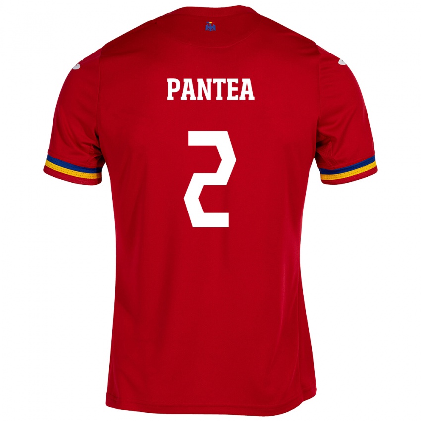 Donna Maglia Romania Alexandru Pantea #2 Rosso Kit Gara Away 24-26 Maglietta