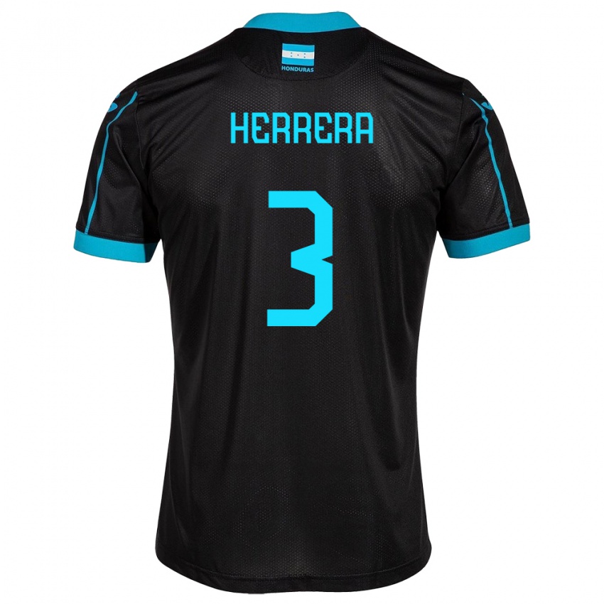 Donna Maglia Honduras David Herrera #3 Nero Kit Gara Away 24-26 Maglietta