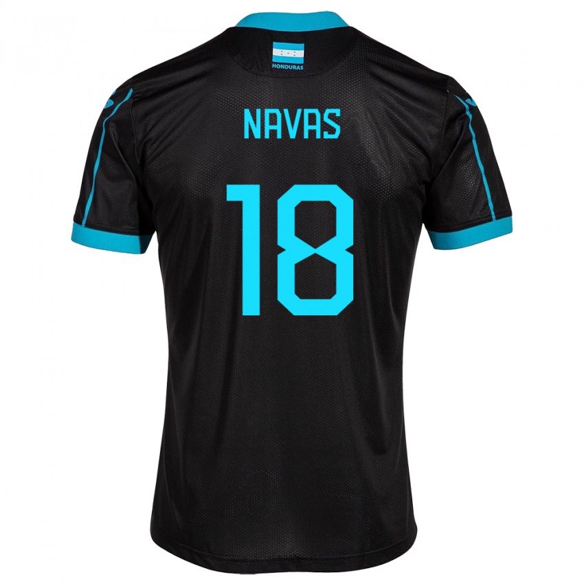 Donna Maglia Honduras Johan Navas #18 Nero Kit Gara Away 24-26 Maglietta