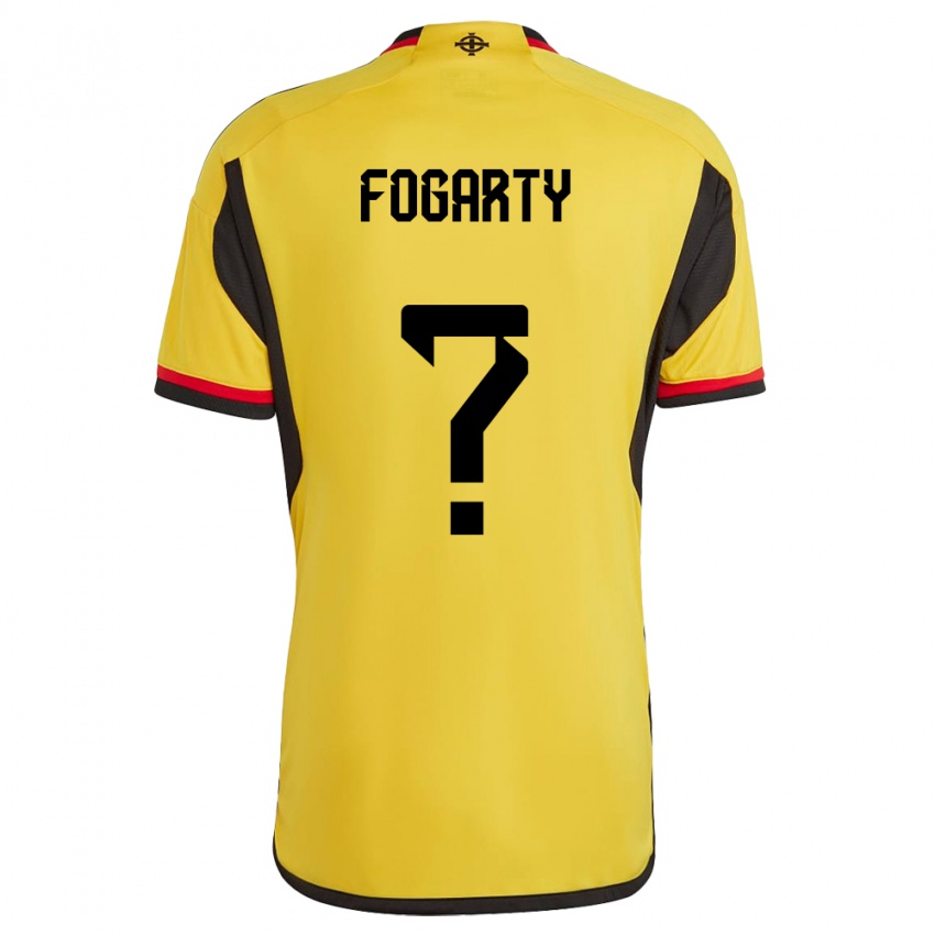 Donna Maglia Irlanda Del Nord Tom Fogarty #0 Bianco Kit Gara Away 24-26 Maglietta