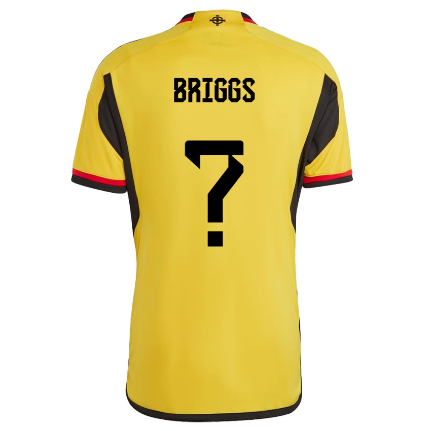 Donna Maglia Irlanda Del Nord Josh Briggs #0 Bianco Kit Gara Away 24-26 Maglietta