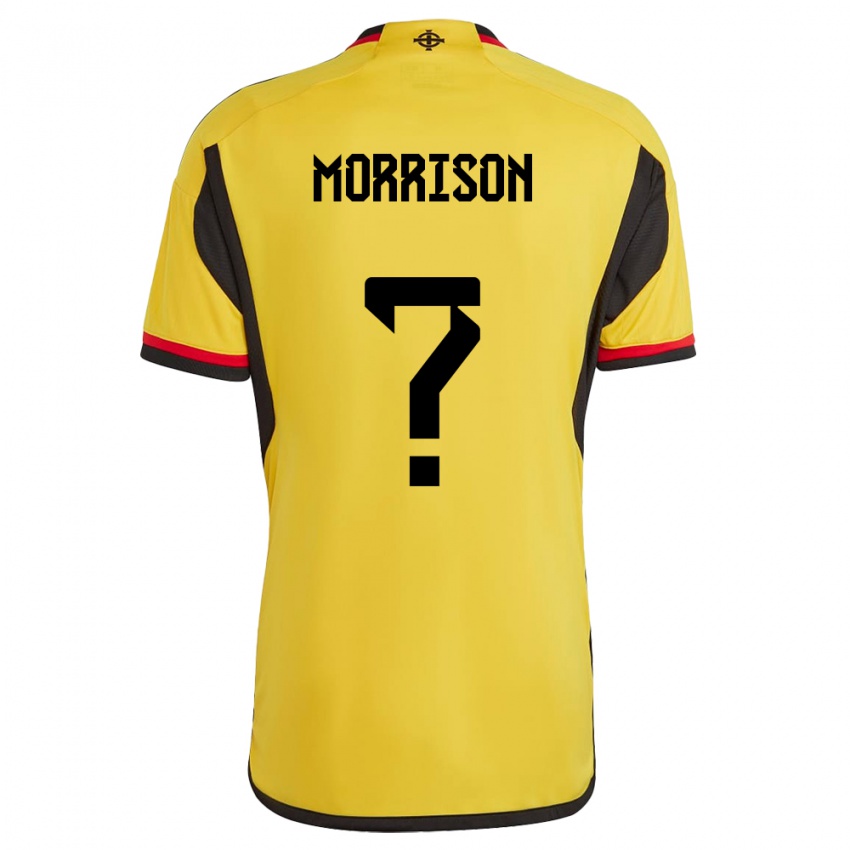 Donna Maglia Irlanda Del Nord Kieran Morrison #0 Bianco Kit Gara Away 24-26 Maglietta