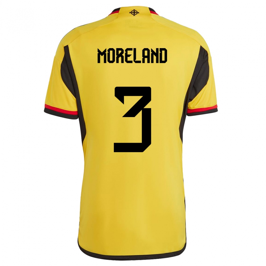 Donna Maglia Irlanda Del Nord Calum Moreland #3 Bianco Kit Gara Away 24-26 Maglietta