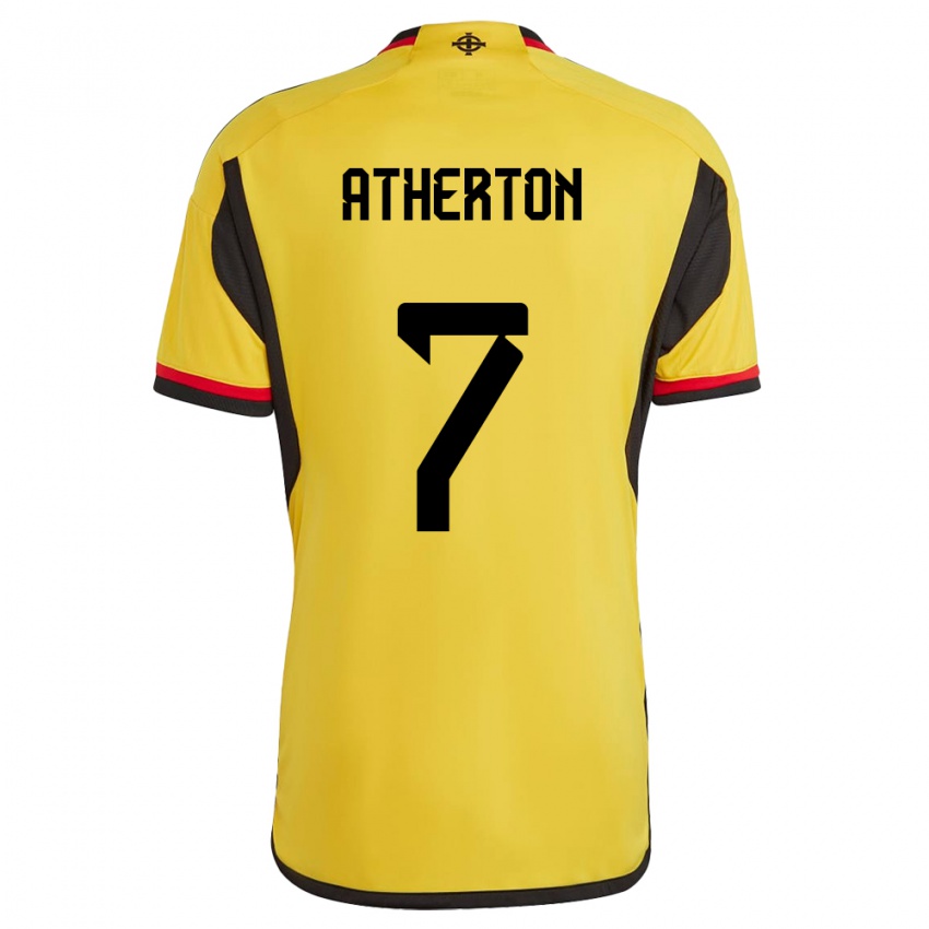 Donna Maglia Irlanda Del Nord Chris Atherton #7 Bianco Kit Gara Away 24-26 Maglietta