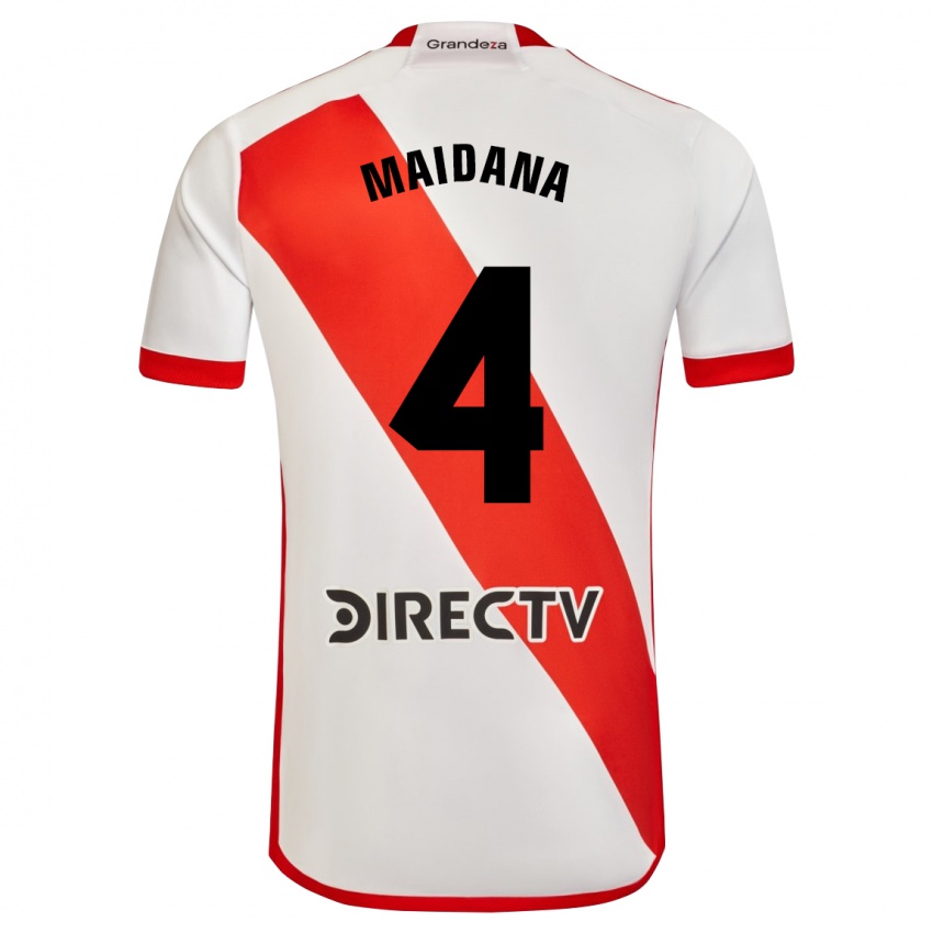 Bambino Maglia Jonatan Maidana #4 Bianco Rosso Kit Gara Home 2023/24 Maglietta