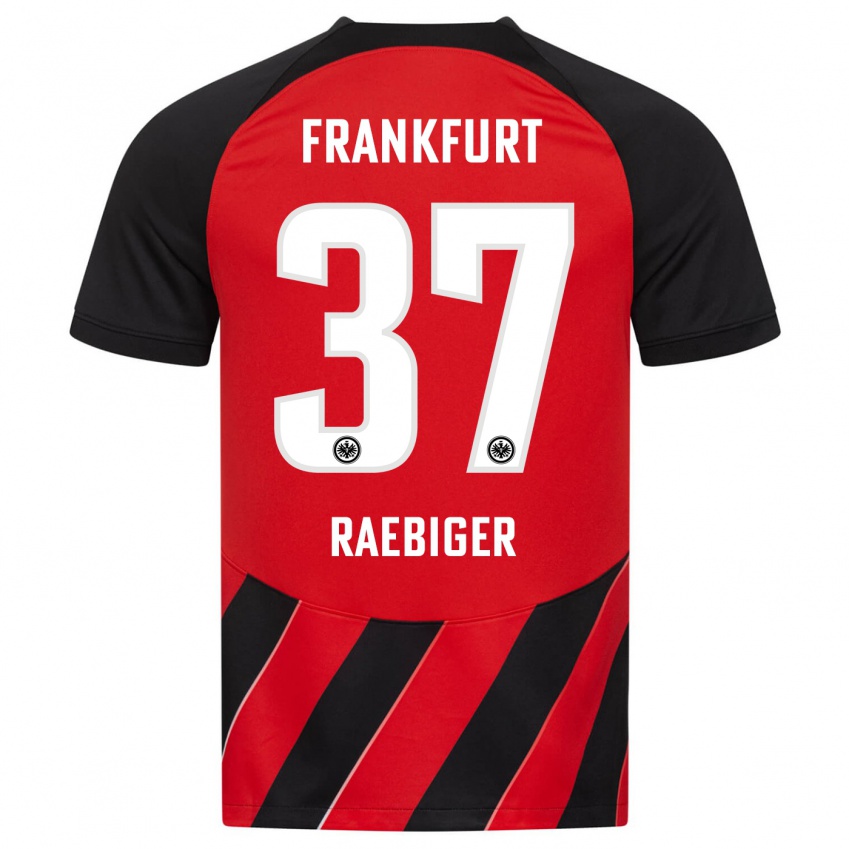 Bambino Maglia Sidney Raebiger #37 Rosso Nero Kit Gara Home 2023/24 Maglietta