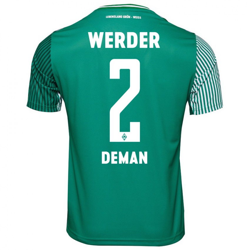 Bambino Maglia Olivier Deman #2 Verde Kit Gara Home 2023/24 Maglietta