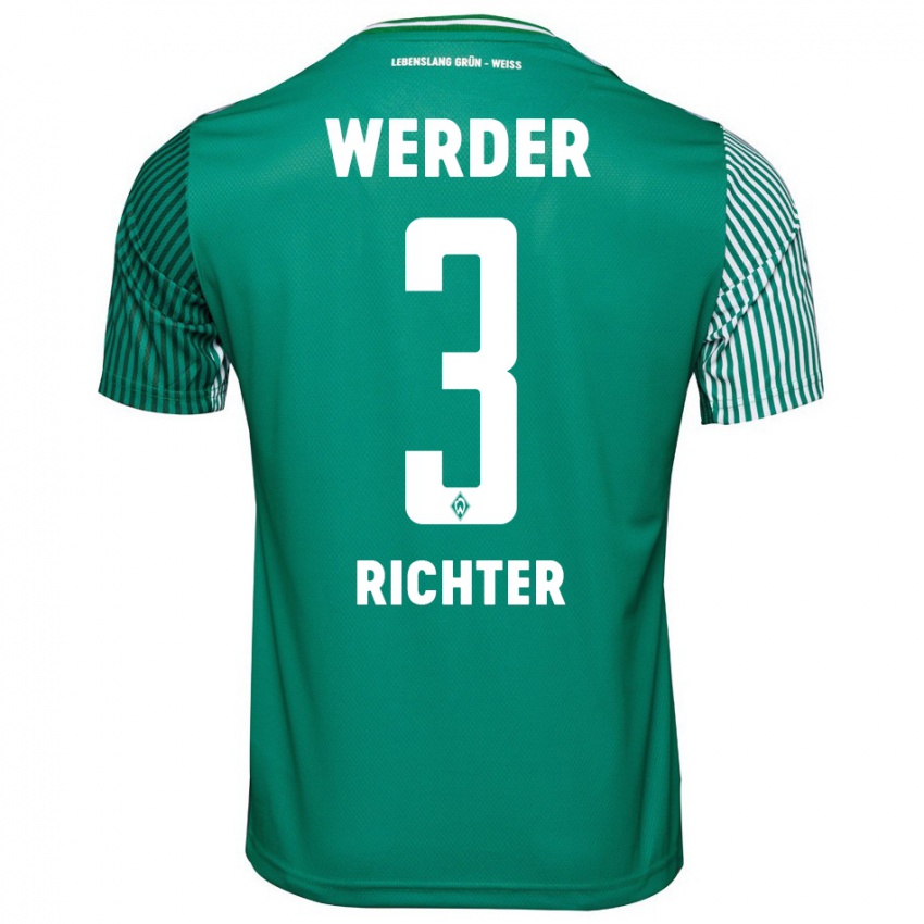 Bambino Maglia Mathis Richter #3 Verde Kit Gara Home 2023/24 Maglietta