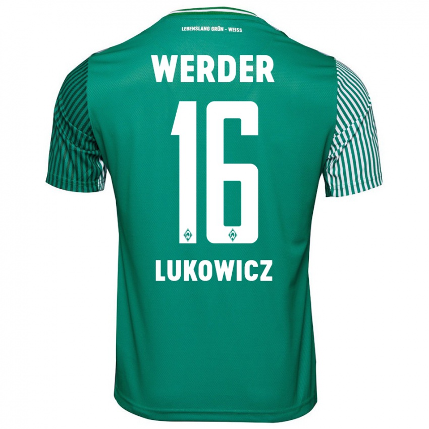 Bambino Maglia Maik Lukowicz #16 Verde Kit Gara Home 2023/24 Maglietta