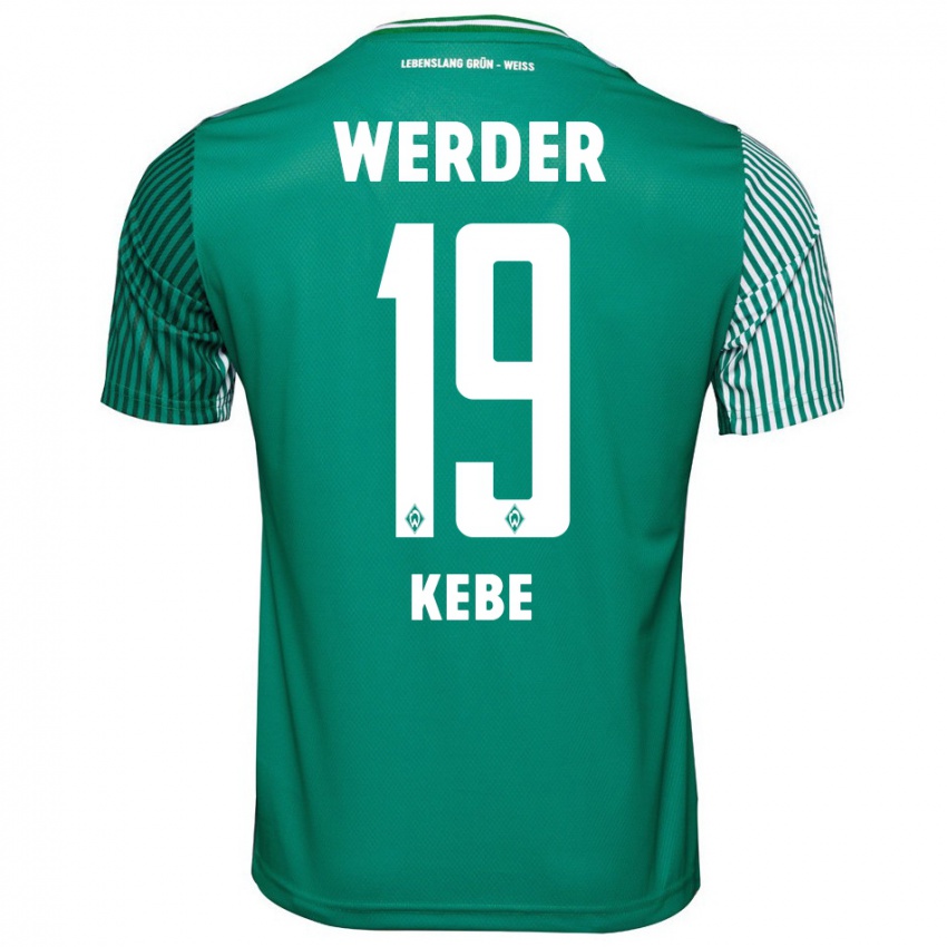 Bambino Maglia David Kébé #19 Verde Kit Gara Home 2023/24 Maglietta